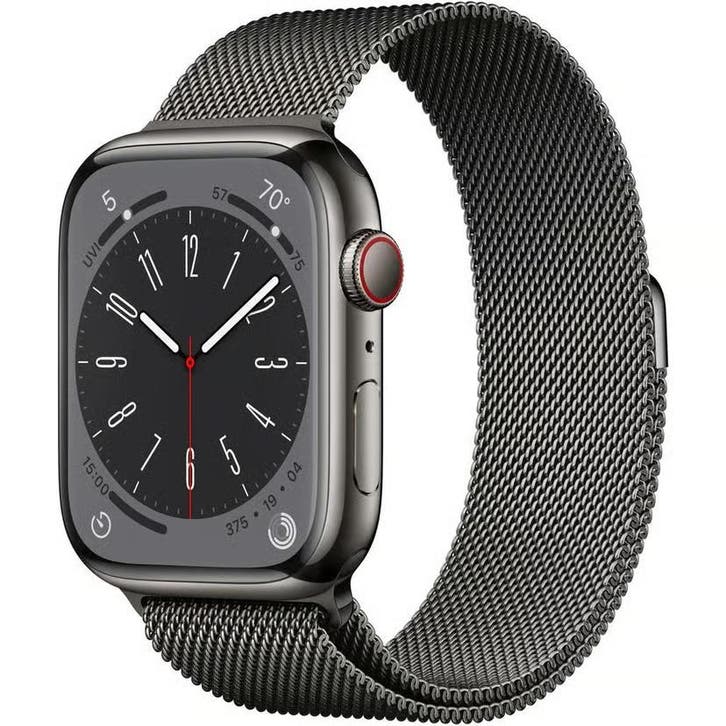 Apple Watch Series 7 45mm Cellular Graphite Stainless Ste..., Telecommunicatie, Mobiele telefoons | Apple iPhone, Gebruikt, Ophalen of Verzenden