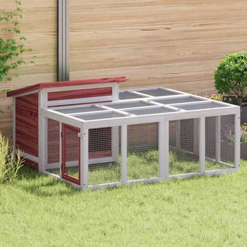 vidaXL Konijnenhok 144x123x67,5 cm massief grenenhout, Verzenden