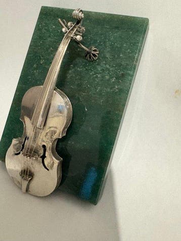 signorini - luigi sig - sculptuur, Violon en argent massif