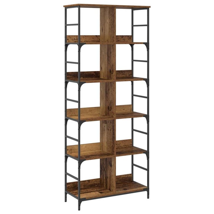 vidaXL Boekenplank Oud hout 78,5 x 33 x 188,5 cm metaal PB, Huis en Inrichting, Kasten | Boekenkasten, Nieuw, Verzenden