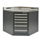 Hoek werkbank 107 x 107 x 95 cm. – hoekstuk met RVS blad, Ophalen of Verzenden, Nieuw