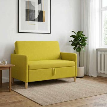 vidaXL Sofa met Opbergruimte Licht Geel 122 x 78 x 87 cm, Huis en Inrichting, Verzenden, Nieuw