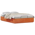 vidaXL Ottoman Bedframe Waskleur Bruin 140 x 200 cm Massief, Verzenden