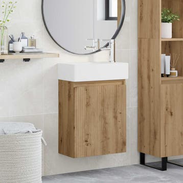 vidaXL Badkamermeubel met kraan Artisanaal eiken 45,5 x 22,5, Verzenden, Nieuw