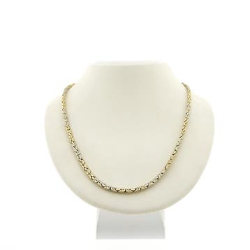 Bicolor gouden koningsketting, Handtassen en Accessoires, Ophalen of Verzenden, Gebruikt, Goud, Goud