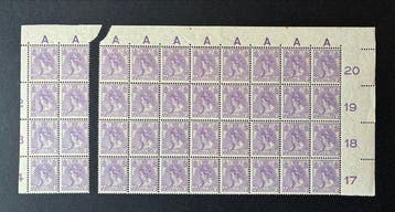 Nederland 1919 - Koningin Wilhelmina in veldelen - waarbij 7, Gestempeld