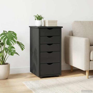 vidaXL Kast 34 x 39 x 61,5 cm Massief vurenhout Grijs, Verzenden
