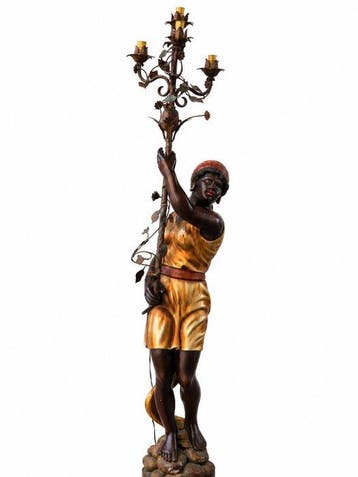 Lamp - Hout, IJzer, Messing, Brons - Moro Veneziano