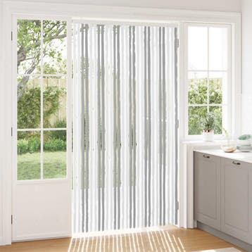 vidaXL Insecten Gordijn Chenille Lichtgrijs en wit 118 x 220, Verzenden