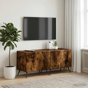 vidaXL Tv-meubel Gerookt eiken Bewerkt hout, Verzenden