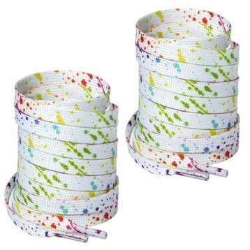 Fako Fashion - Schoenveters - Plat - Spetters - 8mm - 120cm, Verzenden