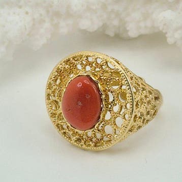 Koraal - Zilver - Ring - CORALLO MEDITERRANEO