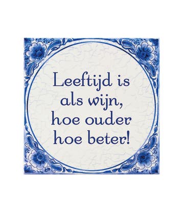 Delfts Blauw Tegel Leeftijd Wijn 14,5cm, Verzenden