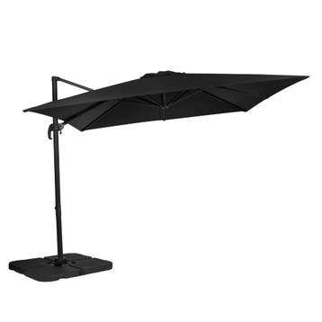 Zweefparasol Pisogne 300x300cm – Premium parasol – Zwart |, Verzenden, Nieuw
