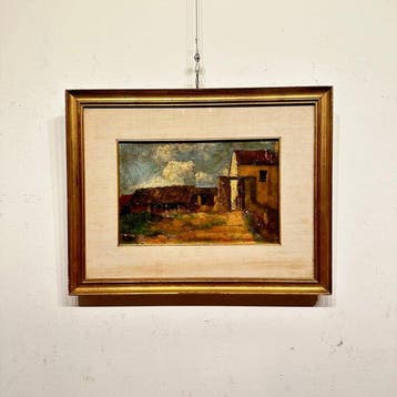 Scuola italiana macchiaiola (XIX-XX) - Veduta di Cascina, Antiek en Kunst