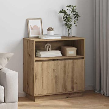 vidaXL LED Dressoir Artisan Eiken 71 x 34,5 x 75 cm Bewerkt, Huis en Inrichting, Verzenden, Nieuw