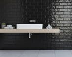 Wandtegel Equipe Rain Zwart Glans 7,5x30 (Muurtegels), Nieuw, 20 tot 40 cm, 10 m² of meer, Wandtegels