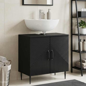 vidaXL Wastafel kabinet voor de badkamer HAARLEM Zwart, Verzenden, Nieuw