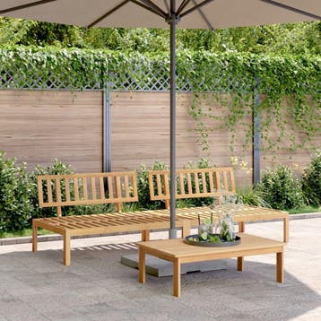 vidaXL Tuinmiddenbanken 2 st pallet massief acaciahout, Tuin en Terras, Verzenden, Nieuw