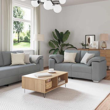 vidaXL bank / zetel 3 st Lichtgrijs Linnenmix Stoffen, Verzenden