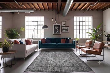 Grijze designer vintage - Vloerkleed - 270 cm - 165 cm - met, Nieuw