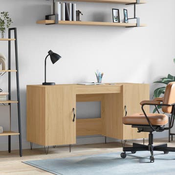 vidaXL Bureau 140x50x75 cm bewerkt hout sonoma eikenkleurig, Verzenden
