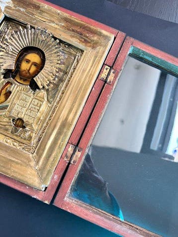 Icoon - Christus Pantokrator - Metaal - Russin