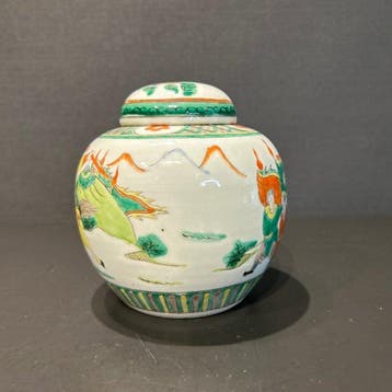 dekselvaas - Porselein - China - Qing Dynastie (1644-1911) -