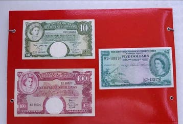 Britse Caraïbische Gebiedsdelen, Oost-Afrika. - 3 banknotes