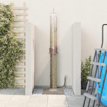 vidaXL Buitendouche 246 cm Doordrenkt Dennenhout en RVS, Verzenden, Nieuw