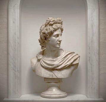 sculptuur, Busto di Apollo in marmo - 77 cm - Marmer