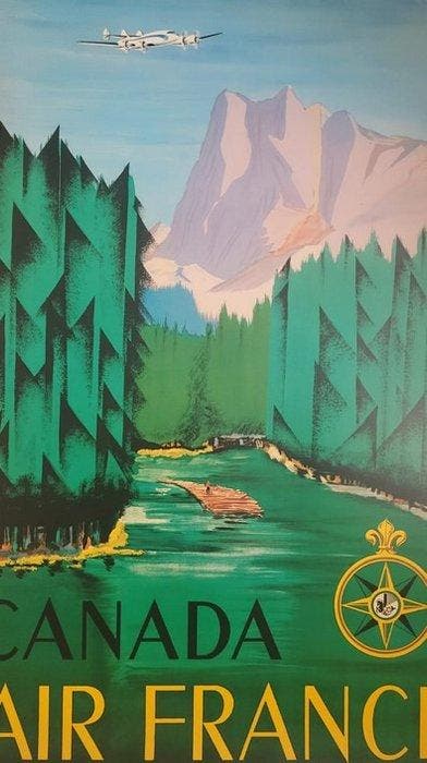 Jean Doré - AIR FRANCE CANADA - Jean Doré - Jaren 1990, Antiek en Kunst, Kunst | Tekeningen en Fotografie