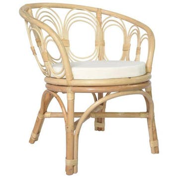 Chaise rotin et lin : Seconde chance a -34% (eetkamerstoel), Maison & Meubles, Verzenden
