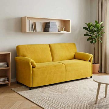 vidaXL 3-Zits Sofa Geel 198 x 83 x 95 cm Fluweel, Huis en Inrichting, Zetels | Zetels, Verzenden, Nieuw