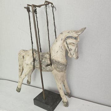 Figure - Carrouselpaard op sokkel - Bois
