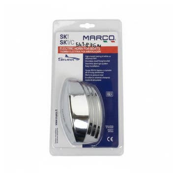 Bieden: Marco HUPA SHARK SK1 Marine Electronic Horn Chrome, Ophalen of Verzenden