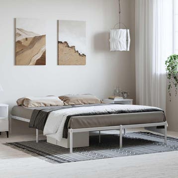 vidaXL Bedframe metaal wit 150x200 cm, Verzenden, Nieuw