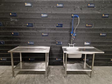 Aan- en afvoertafel | wastafel | 120cm | RVS | horeca, Articles professionnels