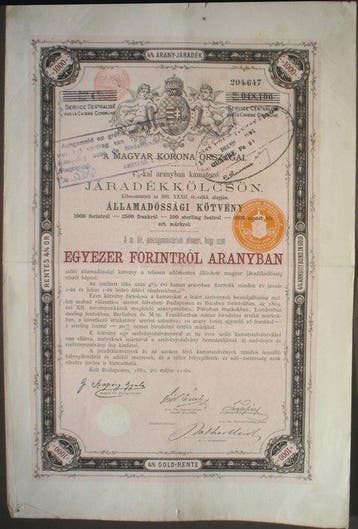 Hongarije. 15 x Stocks + Bonds of mostly Hungary + Auastria