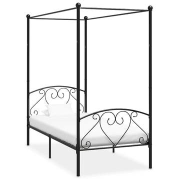 vidaXL Hemelbedframe metaal zwart 120x200 cm, Verzenden, Nieuw