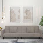 vidaXL Slaapbank 2-zits met 2 kussens fluweel lichtgrijs, Verzenden, Nieuw