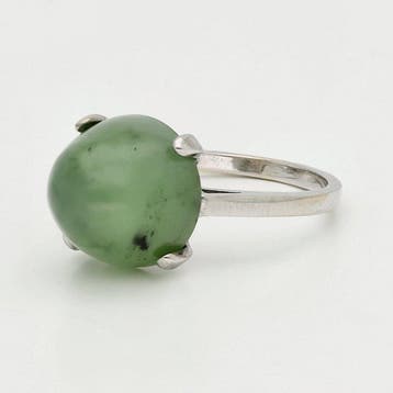 Ring - 18 karaat Witgoud Jade, Nieuw