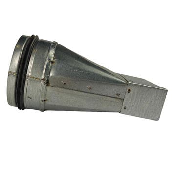 Verloopstuk van rechthoekig 200mm x 40mm naar rond Ø 125mm, Doe-het-zelf en Bouw, Verzenden, Nieuw