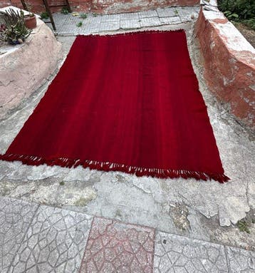 Kelim - 330 cm - 185 cm - Tapis kilim rouge tissé à la main, Maison & Meubles, Ameublement | Tapis & Moquettes