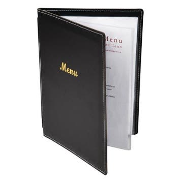 Kunstlederen menu map zwart | A5 formaat | 1 hoes 4, Verzenden