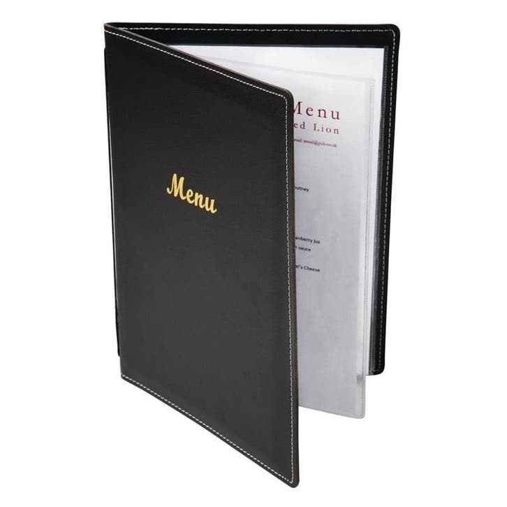 Kunstlederen menu map zwart | A5 formaat | 1 hoes 4, Articles professionnels, Horeca | Équipement de cuisine, Envoi