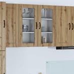 vidaXL Wandglas Kasten PORTO Artisan Eiken 40 x 31 x 80 cm, Huis en Inrichting, Kasten | Overige, Verzenden, Nieuw