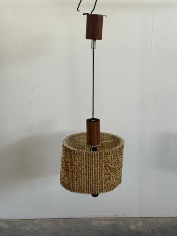 Lampe à suspendre - Bois, Métal - Mi-siècle