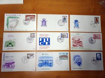 Belgique - Les FDC de différents éditeurs., Gestempeld