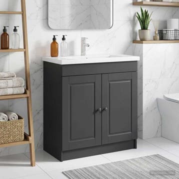 vidaXL Badkamer onder Wastafel Kast Zwart 78,5 x 37,5 x 81, Verzenden, Nieuw